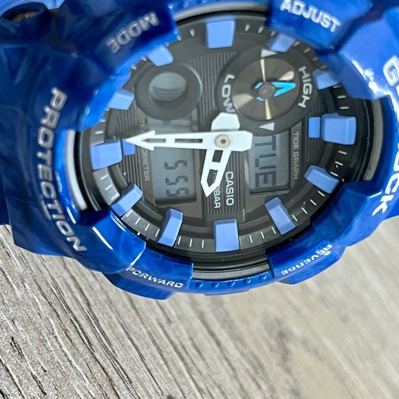 Casio g-shock G-Lide Ocean Blue watch Timepiece gax-100ma - Picture 8 of 12
